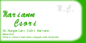 mariann csori business card